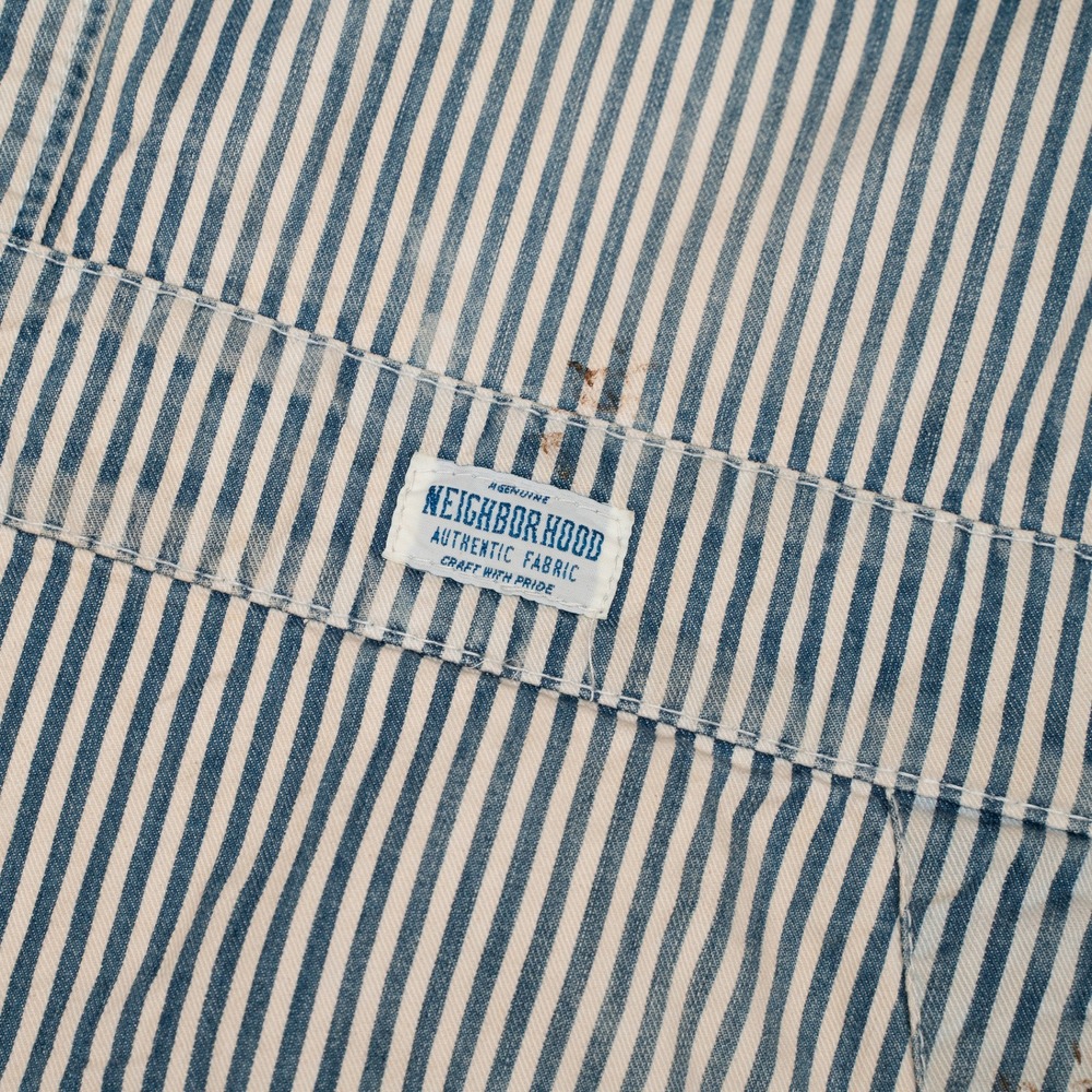 Vtg 2000s Neighborhood NBHD Hickory Stripe Dealer Chore Coat 30s 40s Style L - Picture 10 of 12